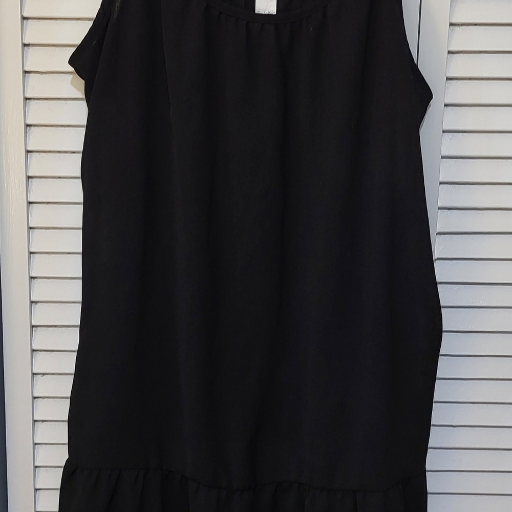 Chic Black Sleeveless Mini Bathing Suit Coverup